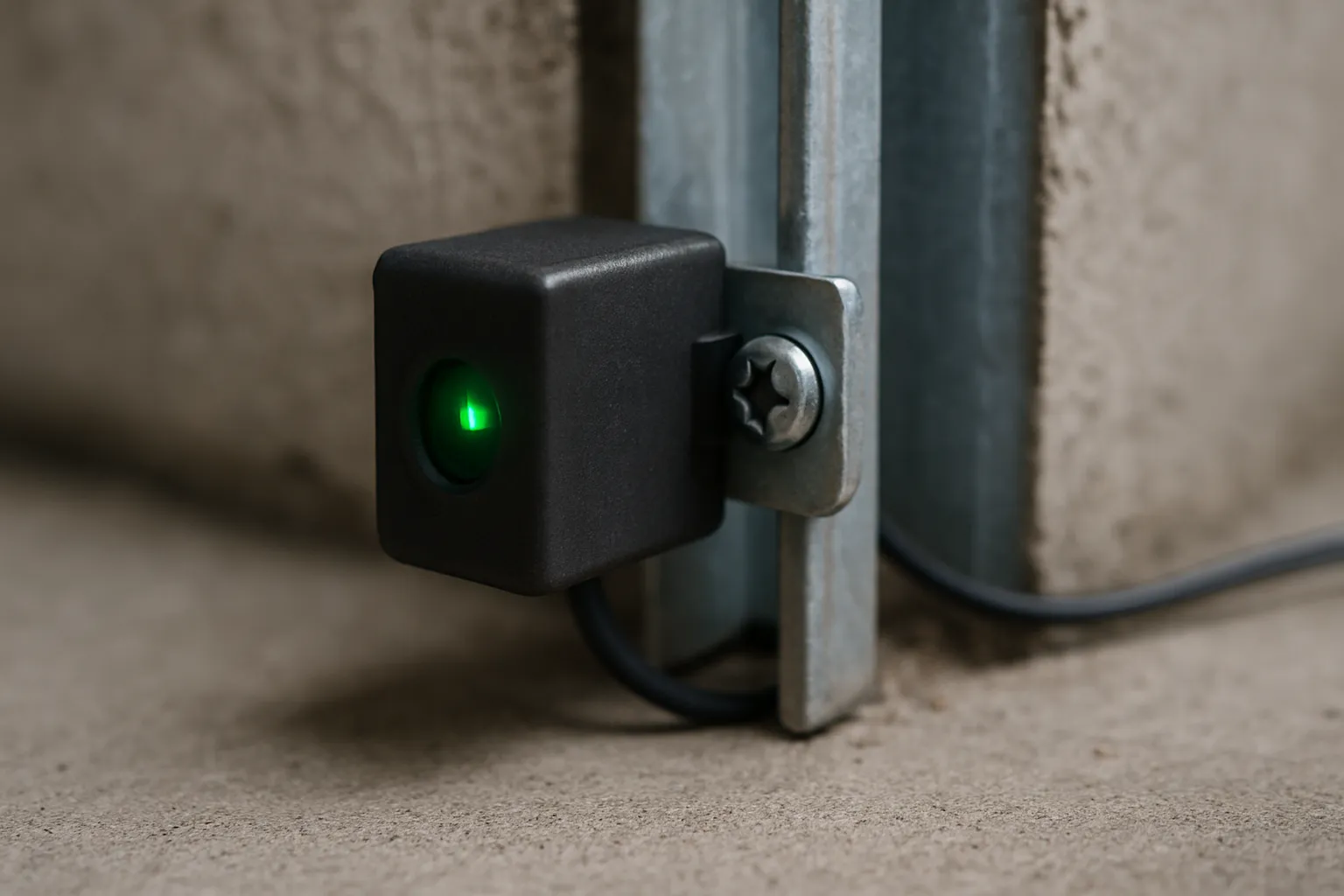 garage door photo-eye safety sensor near the floor